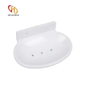 Wall-mounted household plastic soap box round